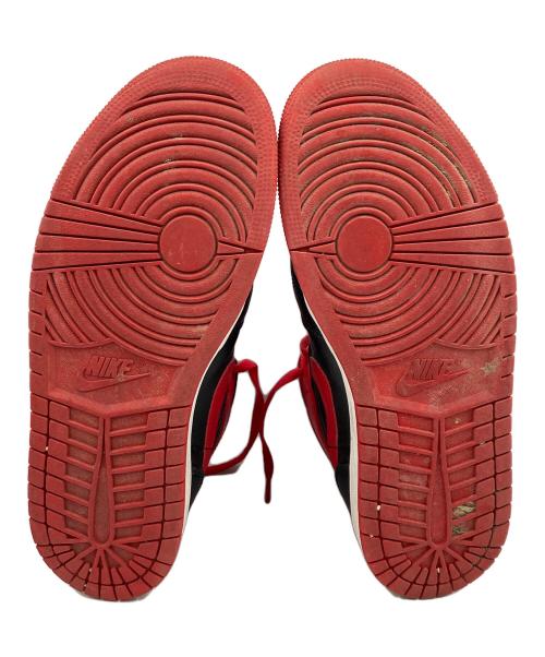 NIKE（ナイキ）NIKE (ナイキ) AIR JORDAN 1 MID BRED TOE （エアジョーダン1 ミッド ブレッド トゥ） レッド×ブラック サイズ:US 9の古着・服飾アイテム