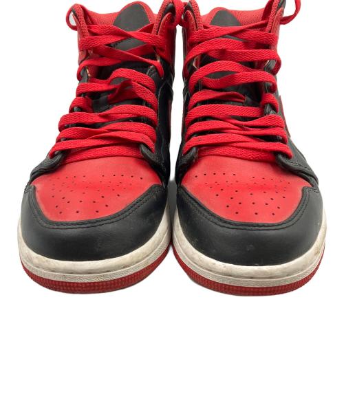 NIKE（ナイキ）NIKE (ナイキ) AIR JORDAN 1 MID BRED TOE （エアジョーダン1 ミッド ブレッド トゥ） レッド×ブラック サイズ:US 9の古着・服飾アイテム