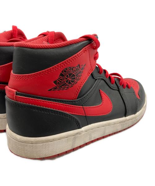 NIKE（ナイキ）NIKE (ナイキ) AIR JORDAN 1 MID BRED TOE （エアジョーダン1 ミッド ブレッド トゥ） レッド×ブラック サイズ:US 9の古着・服飾アイテム