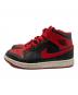 NIKE (ナイキ) AIR JORDAN 1 MID BRED TOE （エアジョーダン1 ミッド ブレッド トゥ） レッド×ブラック サイズ:US 9：8000円