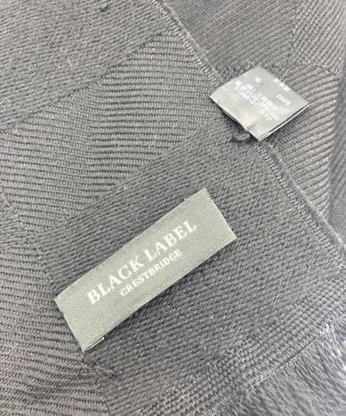 BLACK LABEL CRESTBRIDGE（ブラックレーベル クレストブリッジ）BLACK LABEL CRESTBRIDGE (ブラックレーベル クレストブリッジ) ウールマフラー ブラックの古着・服飾アイテム