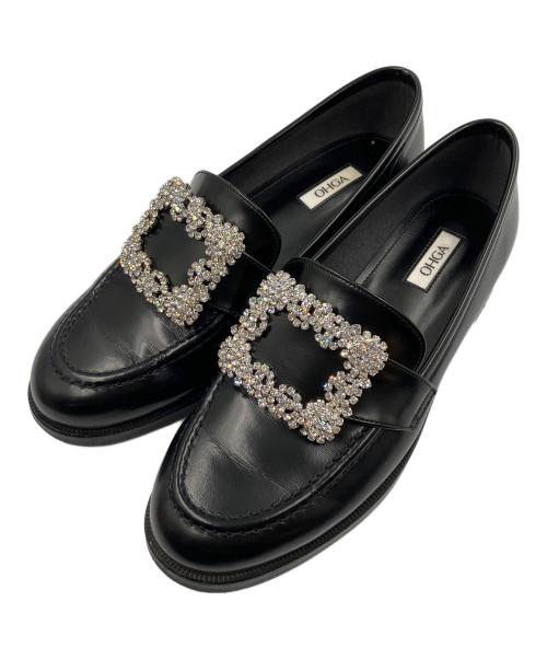 OHGA（オオガ）OHGA (オオガ) ビジューセットローファー ブラック サイズ:23.5の古着・服飾アイテム