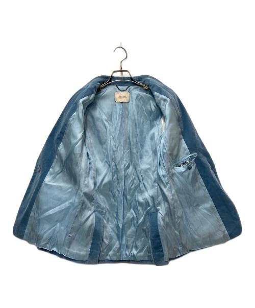 DOROTHEE SCHUMACHER（ドロシーシューマッハ）DOROTHEE SCHUMACHER (ドロシーシューマッハ) ベロアジャケット スカイブルー サイズ:SIZE 1の古着・服飾アイテム