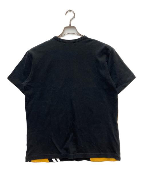 BLACK COMME des GARCONS（ブラックコムデギャルソン）BLACK COMME des GARCONS (ブラックコムデギャルソン) プリントTシャツ ブラック×イエロー サイズ:XLの古着・服飾アイテム