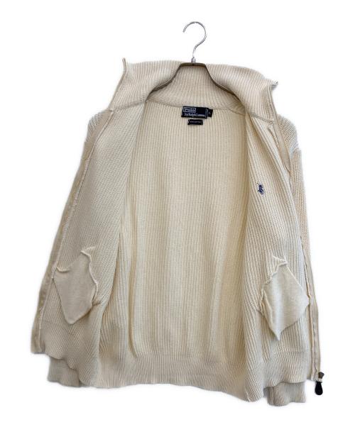 POLO RALPH LAUREN（ポロ・ラルフローレン）POLO RALPH LAUREN (ポロ・ラルフローレン) ニットジャケット アイボリー サイズ:SIZE Lの古着・服飾アイテム