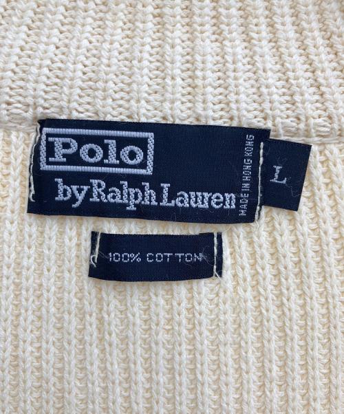 POLO RALPH LAUREN（ポロ・ラルフローレン）POLO RALPH LAUREN (ポロ・ラルフローレン) ニットジャケット アイボリー サイズ:SIZE Lの古着・服飾アイテム