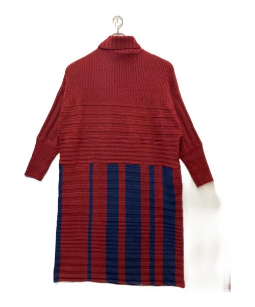 HeRIN.CYE（ヘリンドットサイ）HeRIN.CYE (ヘリンドットサイ) ニットワンピース レッド×ネイビー サイズ:SIZE Freeの古着・服飾アイテム