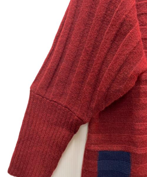HeRIN.CYE（ヘリンドットサイ）HeRIN.CYE (ヘリンドットサイ) ニットワンピース レッド×ネイビー サイズ:SIZE Freeの古着・服飾アイテム