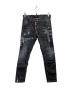 DSQUARED2（ディースクエアード）の古着「デニムパンツ」｜ブラック