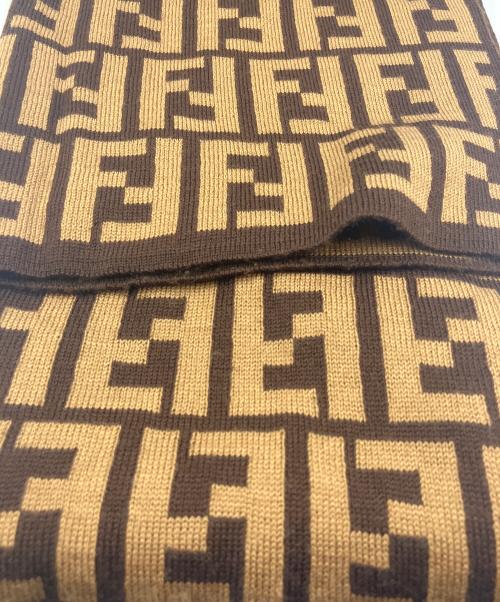 FENDI JEANS（フェンディ ジーンズ）FENDI JEANS (フェンディ ジーンズ) ウールマフラー ブラウンの古着・服飾アイテム
