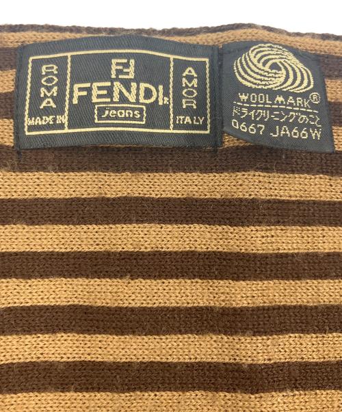 FENDI JEANS（フェンディ ジーンズ）FENDI JEANS (フェンディ ジーンズ) ウールマフラー ブラウンの古着・服飾アイテム