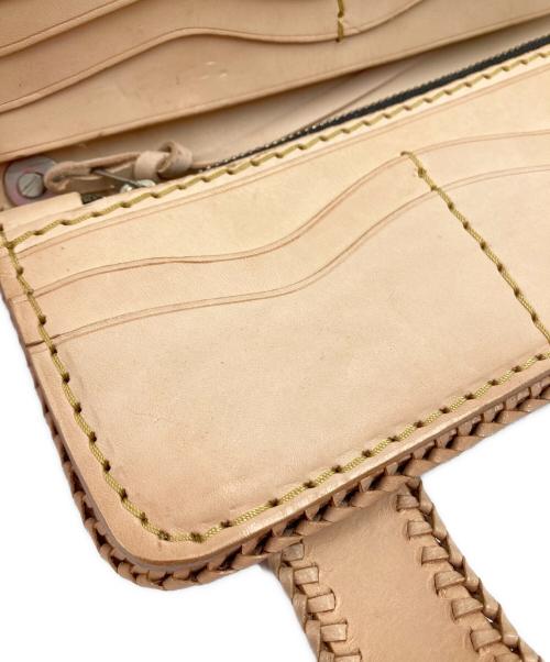 LEATHER CRAFT YOU（レザークラフト ユウ）LEATHER CRAFT YOU (レザークラフト ユウ) バイカーズウォレット スティングレイ ブラック×ベージュの古着・服飾アイテム