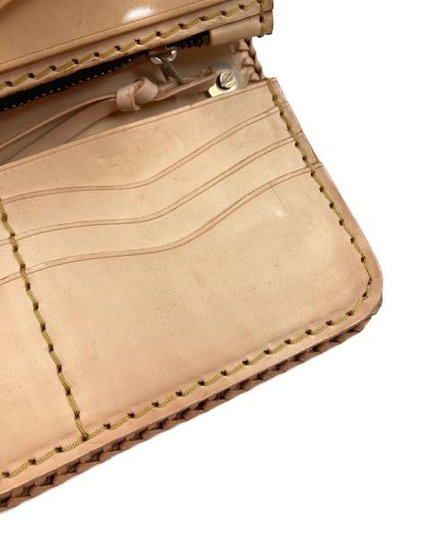 LEATHER CRAFT YOU（レザークラフト ユウ）LEATHER CRAFT YOU (レザークラフト ユウ) バイカーズウォレット スティングレイ ブラック×ベージュの古着・服飾アイテム