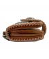 中古・古着 LEATHER CRAFT YOU (レザークラフト ユウ) バイカーズウォレット スティングレイ ブラック×ベージュ：7000円