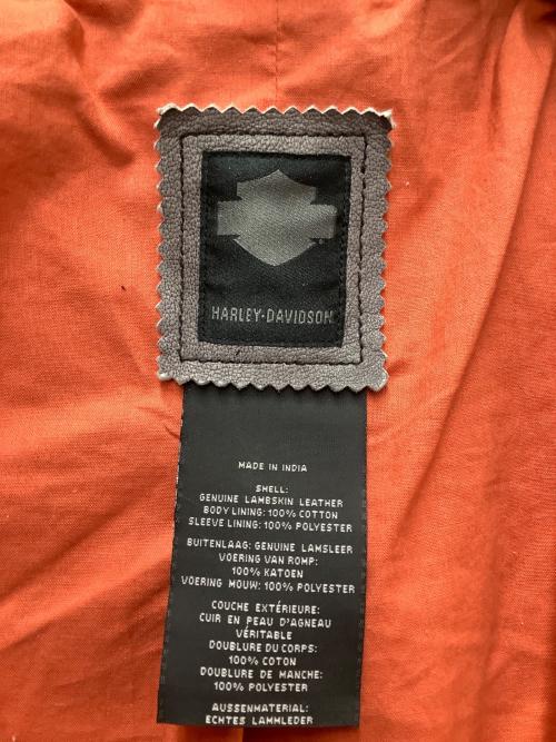 HARLEY-DAVIDSON（ハーレーダビッドソン）HARLEY-DAVIDSON (ハーレーダビッドソン) ラムレザージャケット ブラウン サイズ:SIZE XLの古着・服飾アイテム