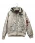 ALPHA INDUSTRIES（アルファインダストリーズ）の古着「フーデッドリブジャケット」｜アイボリー