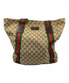 GUCCIグッチ）の古着「GGキャンバストートバッグ」｜ベージュ