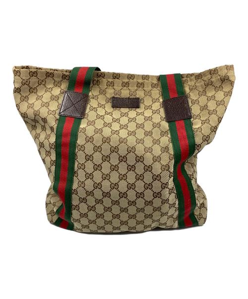GUCCI（グッチ）GUCCI (グッチ) GGキャンバストートバッグ ベージュの古着・服飾アイテム