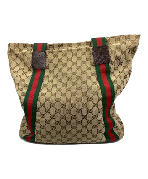 GUCCI（グッチ）GUCCI (グッチ) GGキャンバストートバッグ ベージュの古着・服飾アイテム