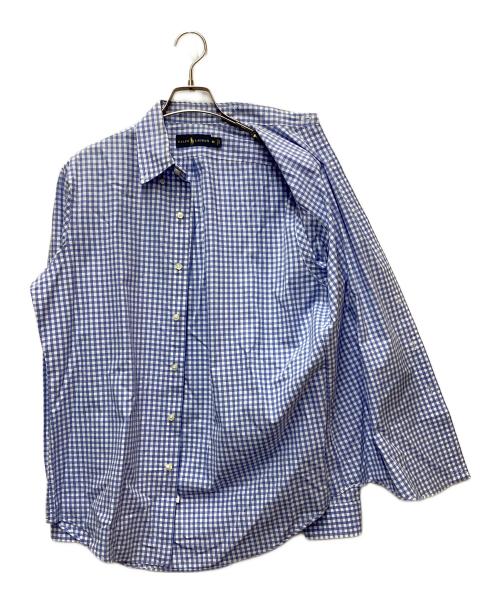 RALPH LAUREN（ラルフローレン）RALPH LAUREN (ラルフローレン) 長袖シャツ ホワイト×ブルー サイズ:SIZE Mの古着・服飾アイテム