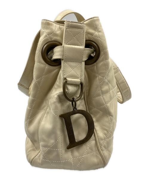 Christian Dior（クリスチャン ディオール）Christian Dior (クリスチャン ディオール) 巾着ワンショルダーバッグ ホワイトの古着・服飾アイテム