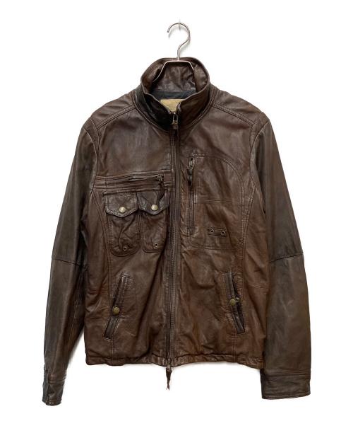 AVIREX（アヴィレックス）AVIREX (アヴィレックス) レザージャケット ブラウン サイズ:Lの古着・服飾アイテム