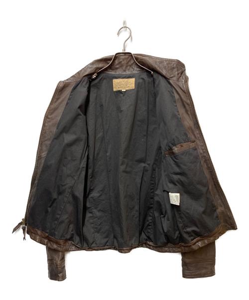 AVIREX（アヴィレックス）AVIREX (アヴィレックス) レザージャケット ブラウン サイズ:Lの古着・服飾アイテム