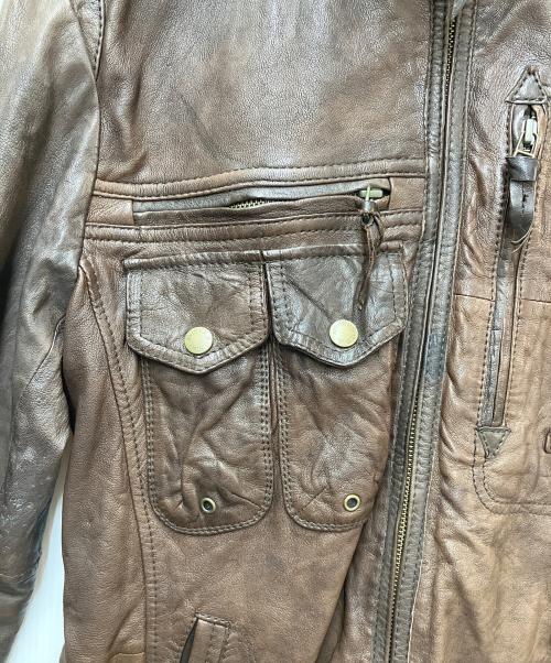 AVIREX（アヴィレックス）AVIREX (アヴィレックス) レザージャケット ブラウン サイズ:Lの古着・服飾アイテム