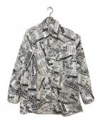 s'yteサイト）の古着「newspaper regular shirt」｜ホワイト×ブラック