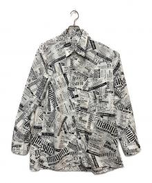 s'yte（サイト）の古着「newspaper regular shirt」｜ホワイト×ブラック