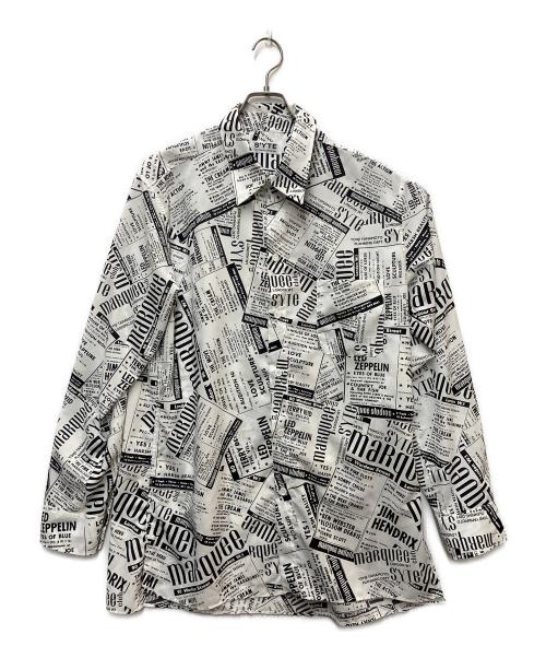s'yte（サイト）s'yte (サイト) newspaper regular shirt ホワイト×ブラック サイズ:4の古着・服飾アイテム