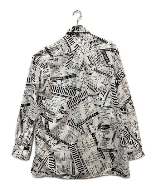 s'yte（サイト）s'yte (サイト) newspaper regular shirt ホワイト×ブラック サイズ:4の古着・服飾アイテム