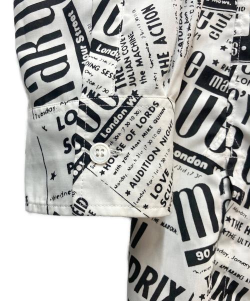 s'yte（サイト）s'yte (サイト) newspaper regular shirt ホワイト×ブラック サイズ:4の古着・服飾アイテム