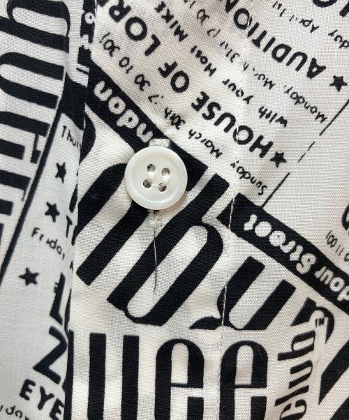 s'yte（サイト）s'yte (サイト) newspaper regular shirt ホワイト×ブラック サイズ:4の古着・服飾アイテム