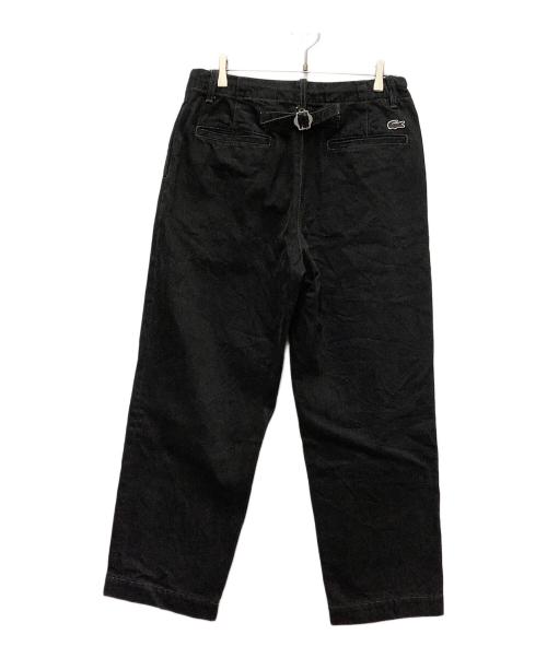 LACOSTE（ラコステ）LACOSTE (ラコステ) プリーツエフェクトデニム ワークパンツ ブラック サイズ:SIZE 33の古着・服飾アイテム
