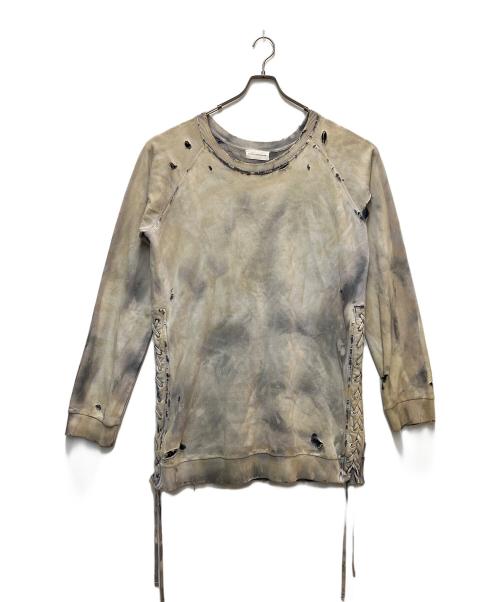 FAITH CONNEXION（フェイスコネクション）FAITH CONNEXION (フェイスコネクション) DESTROY SWEATER グレー サイズ:SIZE Lの古着・服飾アイテム