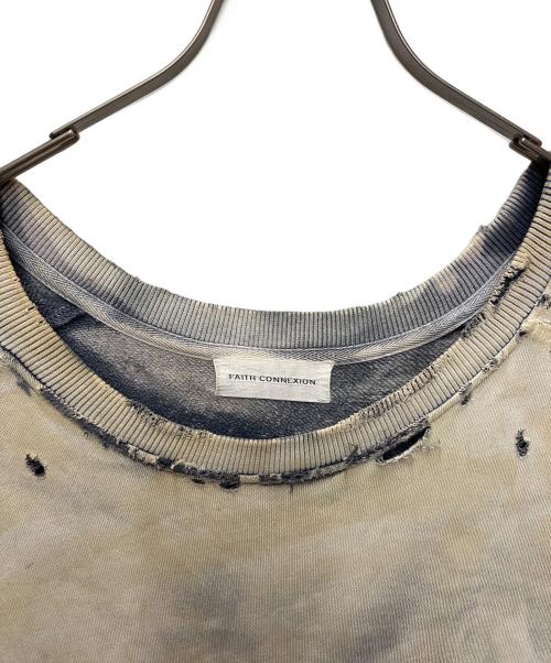 FAITH CONNEXION（フェイスコネクション）FAITH CONNEXION (フェイスコネクション) DESTROY SWEATER グレー サイズ:SIZE Lの古着・服飾アイテム