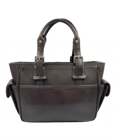 中古・古着通販】BURBERRY (バーバリー) レザーハンドバッグ ブラウン
