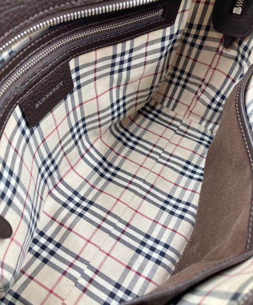 BURBERRY（バーバリー）BURBERRY (バーバリー) レザーハンドバッグ ブラウンの古着・服飾アイテム