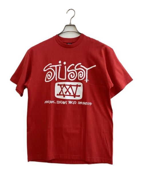 stussy（ステューシー）stussy (ステューシー) プリントTシャツ レッド サイズ:SIZE Lの古着・服飾アイテム