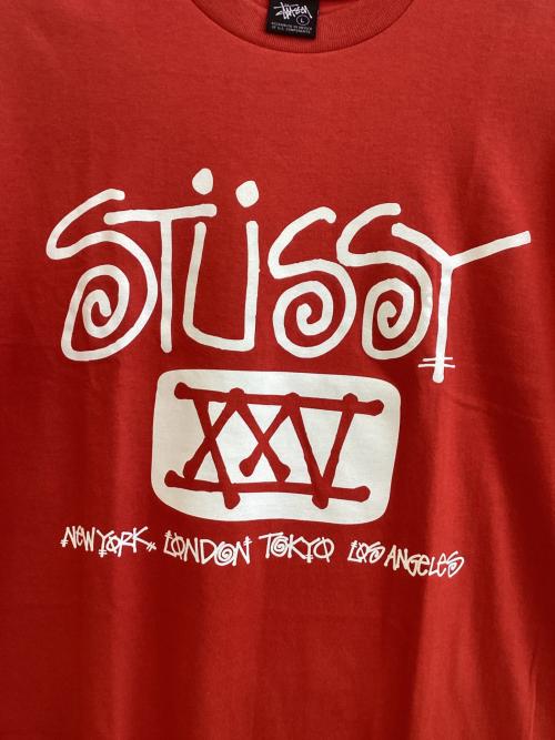 stussy（ステューシー）stussy (ステューシー) プリントTシャツ レッド サイズ:SIZE Lの古着・服飾アイテム