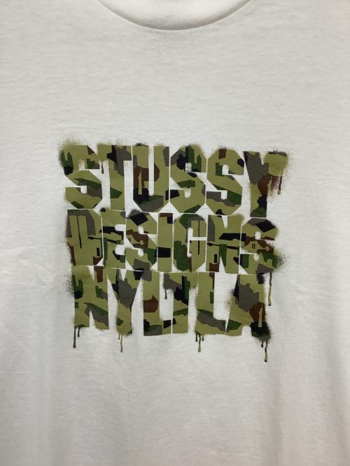 stussy（ステューシー）stussy (ステューシー) プリントTシャツ ホワイト サイズ:Lの古着・服飾アイテム
