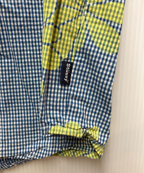 stussy（ステューシー）stussy (ステューシー) 半袖シャツ ブルー×イエロー サイズ:Sの古着・服飾アイテム