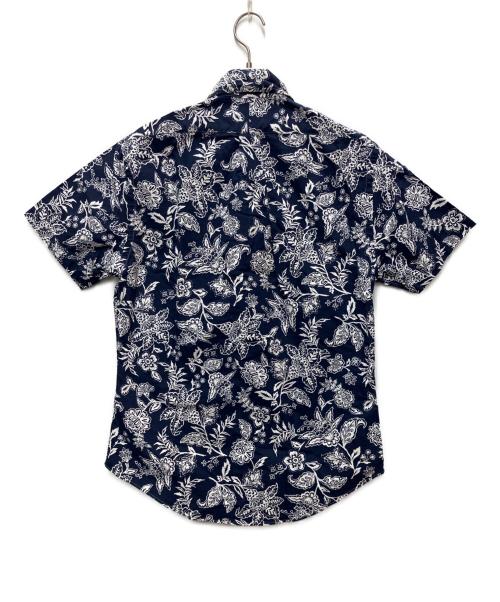 RALPH LAUREN（ラルフローレン）RALPH LAUREN (ラルフローレン) 半袖シャツ ネイビー×ホワイト サイズ:Mの古着・服飾アイテム