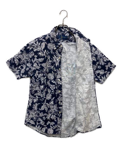 RALPH LAUREN（ラルフローレン）RALPH LAUREN (ラルフローレン) 半袖シャツ ネイビー×ホワイト サイズ:Mの古着・服飾アイテム