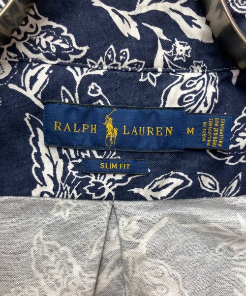 RALPH LAUREN（ラルフローレン）RALPH LAUREN (ラルフローレン) 半袖シャツ ネイビー×ホワイト サイズ:Mの古着・服飾アイテム