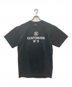 stussy×CUSTOMADEステューシー×カスタメイド）の古着「プリントTシャツ CUSTOMADE N°3」｜ブラック
