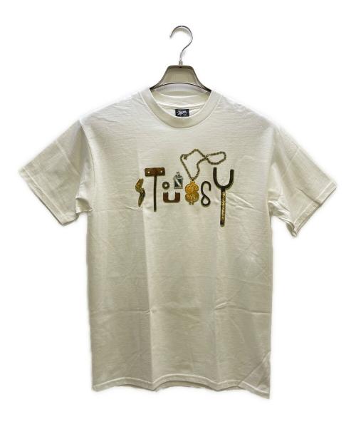 stussy（ステューシー）stussy (ステューシー) プリントTシャツ ホワイト サイズ:Mの古着・服飾アイテム