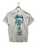 stussyステューシー）の古着「ワールドツアープリントTシャツ」｜ホワイト