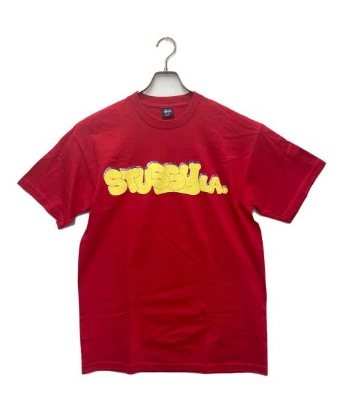 stussy（ステューシー）stussy (ステューシー) プリントTシャツ バブルロゴ レッド サイズ:Largeの古着・服飾アイテム